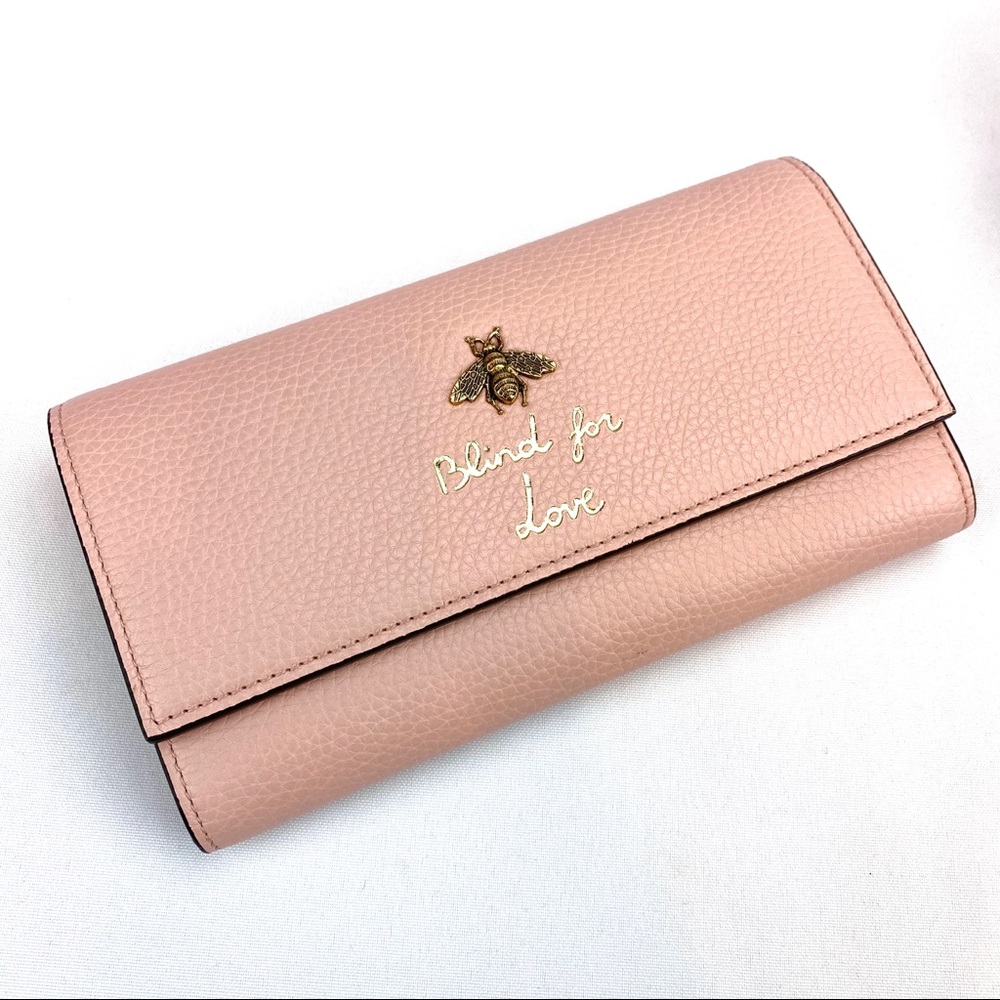NWT Gucci Pink Leather "Blind For Love" Wallet
